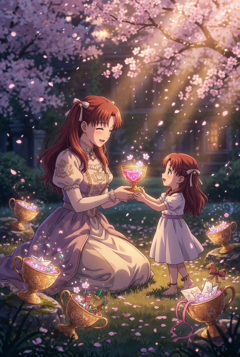 The Six of Cups tarot card: cups offered between two figures in a scene from the past, the tarot image of nostalgia and the one who got away, a gift to receive rather than a place to live