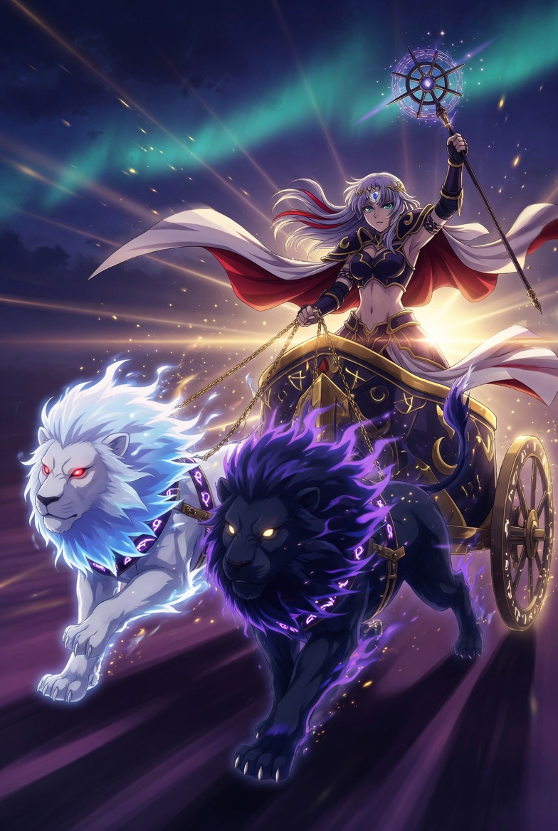 The Chariot tarot card, the card directly after the Lovers in the Major Arcana: once the choice is made, direction and momentum follow, victory through mastery of self